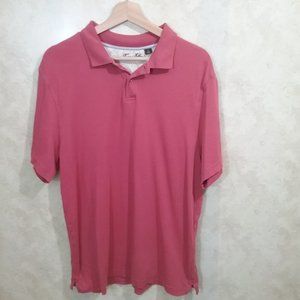 men's washed-out red collar top size L (AD28)